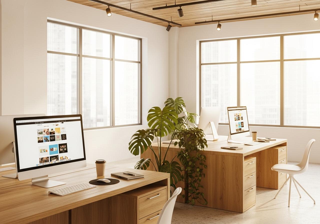 Modern creative agency workspace